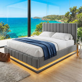 Audreamy Selene Ottoman Bed Grey Leather