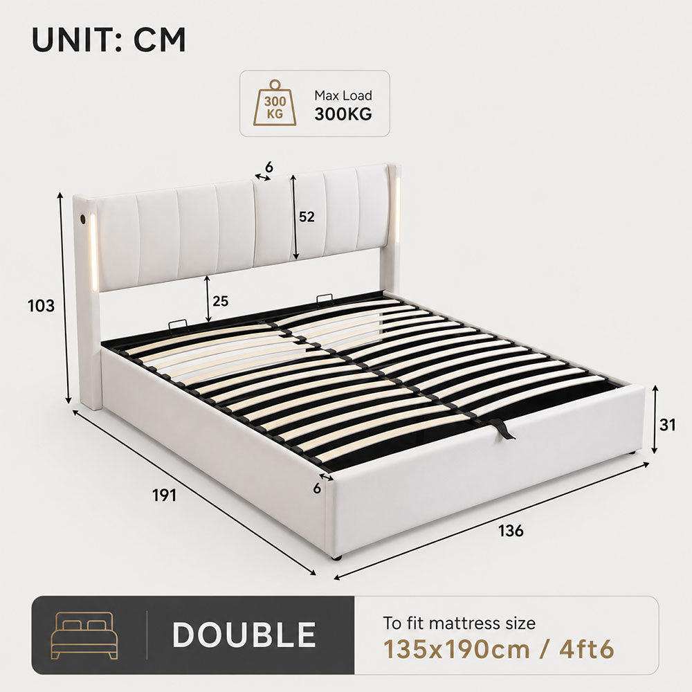 Audreamy Avalon Ottoman Bed White PU