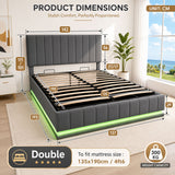 Audreamy Selene Ottoman Bed Grey Leather