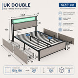 Audreamy Metal Bed Multifunctional bed Grey