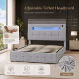 Audreamy Soren Ottoman Bed Grey Velvet Double
