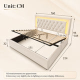 Audreamy Orionis Ottoman Bed Beige Velvet