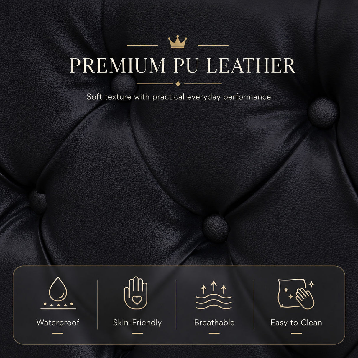 Audreamy Milano Ottoman Bed Black PU Double