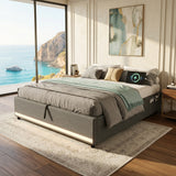 Ottoman Bed Grey Linen