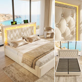 Audreamy Orionis Ottoman Bed Beige Velvet