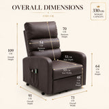 Audreamy Milo Riser Recliner Leather Brown