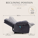 Audreamy Nova Riser Recliner Velvet Dark Grey