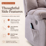 Audreamy Nova Riser Recliner Velvet Dark Beige