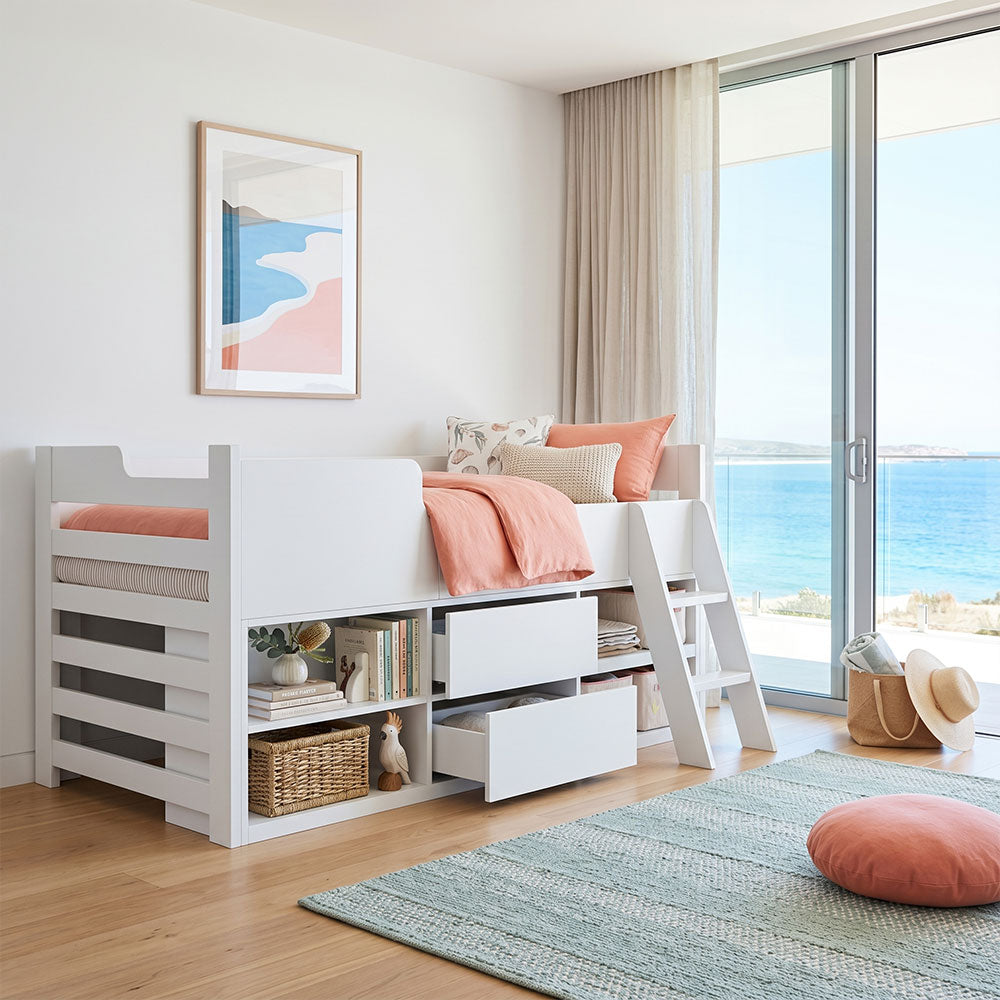 Audreamy Oakley Wooden Bed White Single