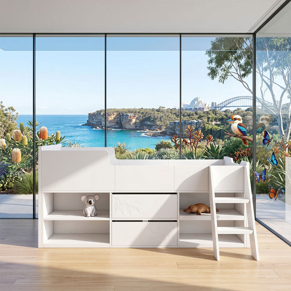 Audreamy Oakley Wooden Bed White Single