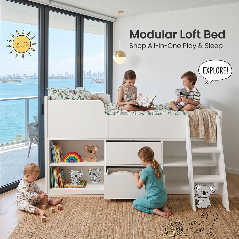 Audreamy Oakley Wooden Bed White Single