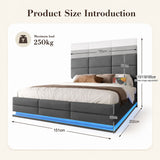 Audreamy Orion Ottoman Bed Grey Velvet