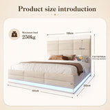Audreamy Orion Ottoman Bed Beige Velvet