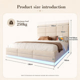 Audreamy Orion Ottoman Bed Beige Velvet