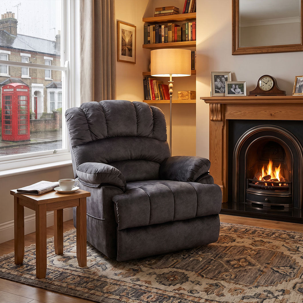 Audreamy Hamilton Riser Recliner Velvet Gray