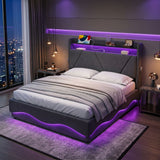 Audreamy Vivi Ottoman Bed Frame Grey Velvet