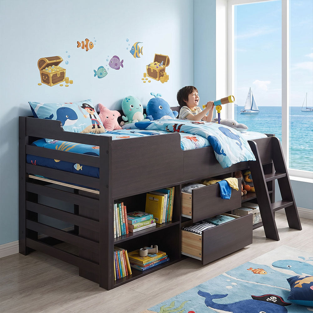 Audreamy Oakley Wooden Bed Black Single