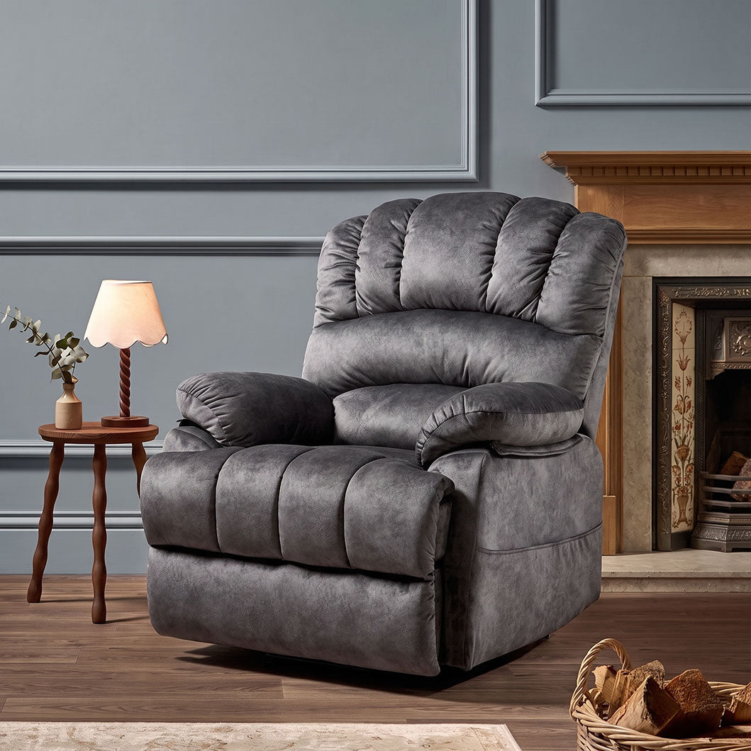 Audreamy Hamilton Riser Recliner Velvet Gray