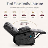 Audreamy Hamilton Riser Recliner Velvet Gray