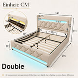 Audreamy Lancaster Ottoman Bed Beige Linen