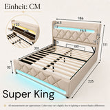 Audreamy Lancaster Ottoman Bed Beige Linen