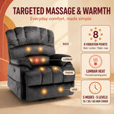 Audreamy Hamilton Riser Recliner Velvet Gray