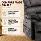 Audreamy Hamilton Riser Recliner Velvet Gray