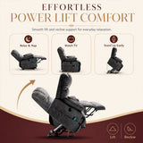 Audreamy Hamilton Riser Recliner Velvet Gray