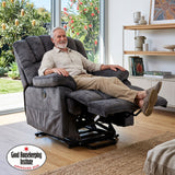 Audreamy Hamilton Riser Recliner Velvet Gray