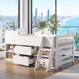 Audreamy Oakley Wooden Bed White Single