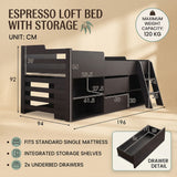 Audreamy Oakley Wooden Bed Black Single