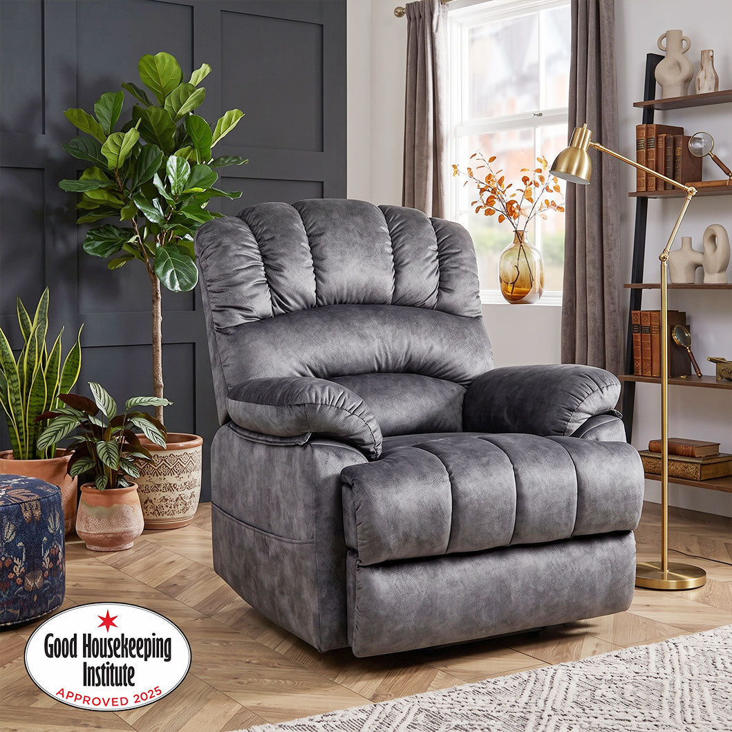 Audreamy Hamilton Riser Recliner Velvet Gray