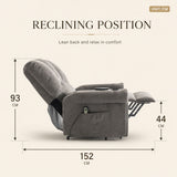 Audreamy Ethan Riser Recliner Grey Velvet