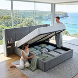 Audreamy Quorra Ottoman Bed Grey Velvet