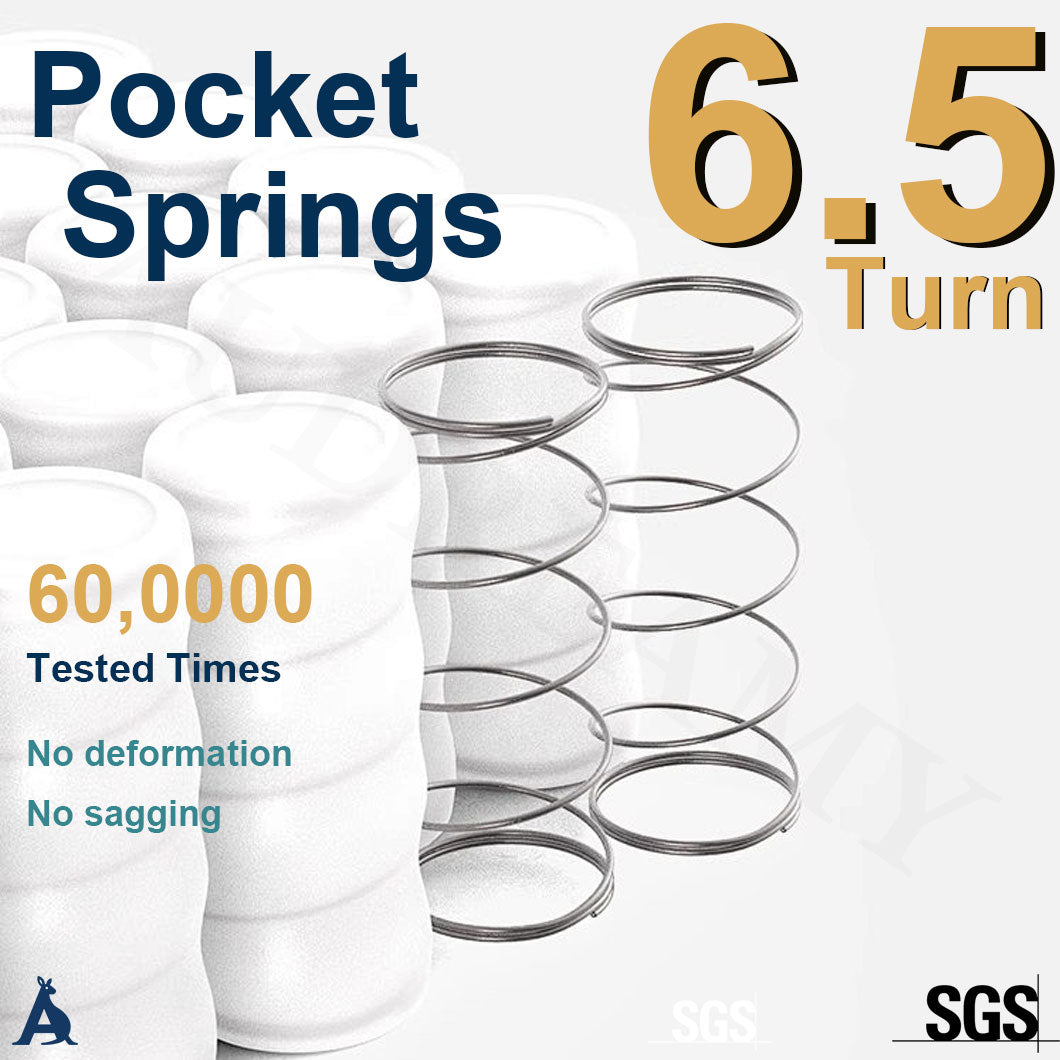 Audreamy Corsica Mattress – 26 cm Euro Top Bamboo Charcoal Fabric 7-Zone Pocket Spring Orthopedic Support for Back & Spine Health Extra-Firm King