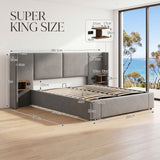Audreamy Quorra Ottoman Bed Grey Velvet