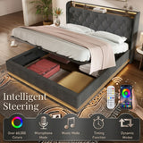 Audreamy Halo Ottoman Bed Grey Linen