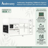 Audreamy Bobo Bunk Bed White Wood Single