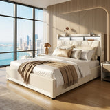 Audreamy Vega Ottoman Bed Beige Velvet