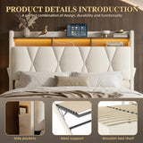 Audreamy Vega Ottoman Bed Beige Velvet