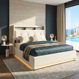 Audreamy Vega Ottoman Bed Beige Velvet