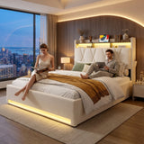 Audreamy Vega Ottoman Bed Beige Velvet
